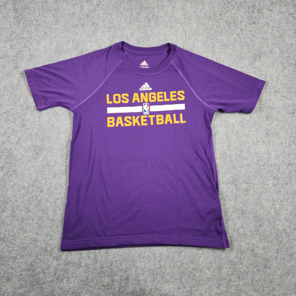 Adidas T-Shirt Kids Size 10/12 Purple Los Angeles Basketball NBA Raglan Sleeve